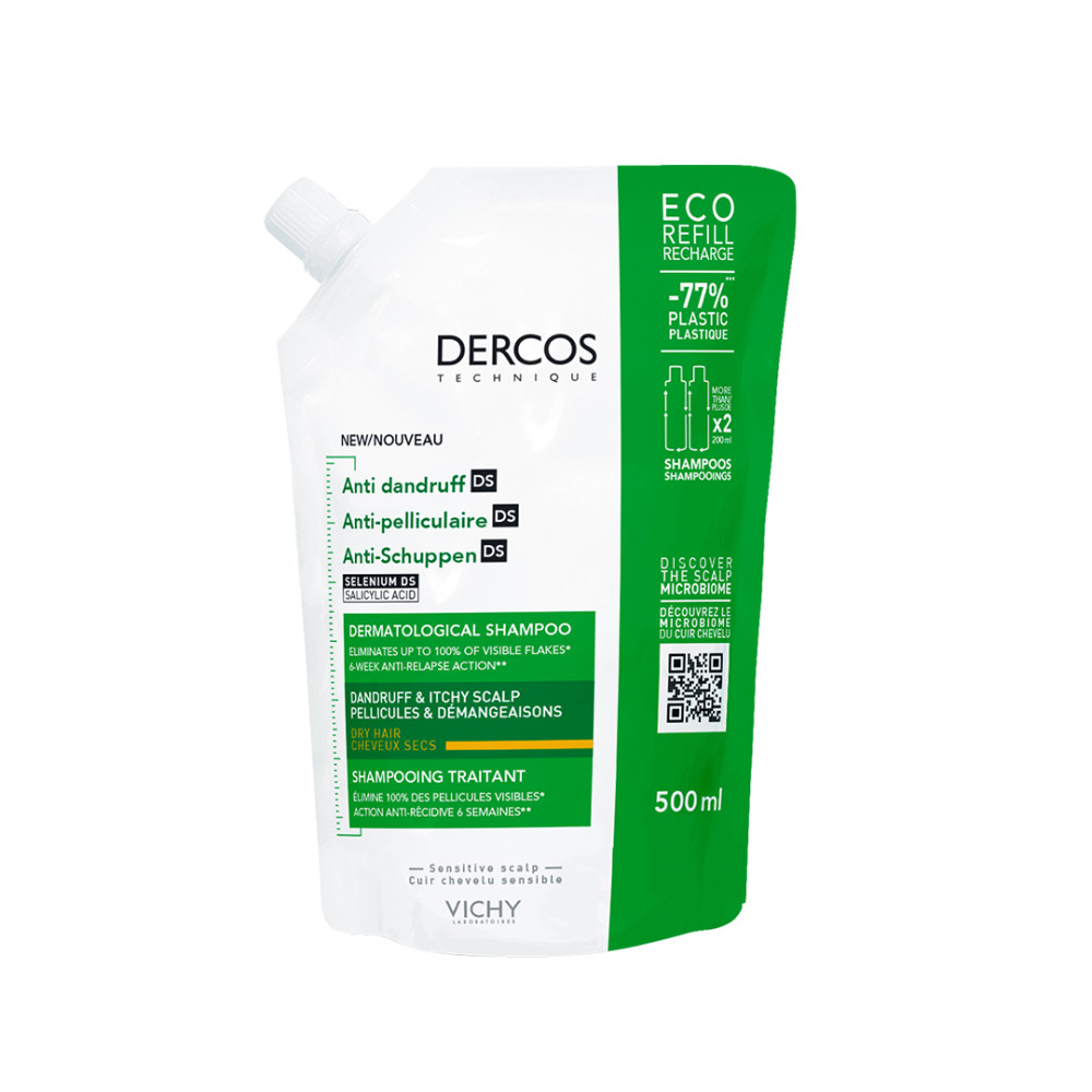 Vichy Dercos Anti-Roos Shampoo Droog Haar Navul 500ml