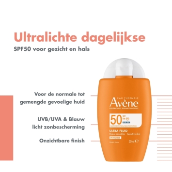 Avène Zonverzorging Ultra Fluid Invisible SPF50 50ml