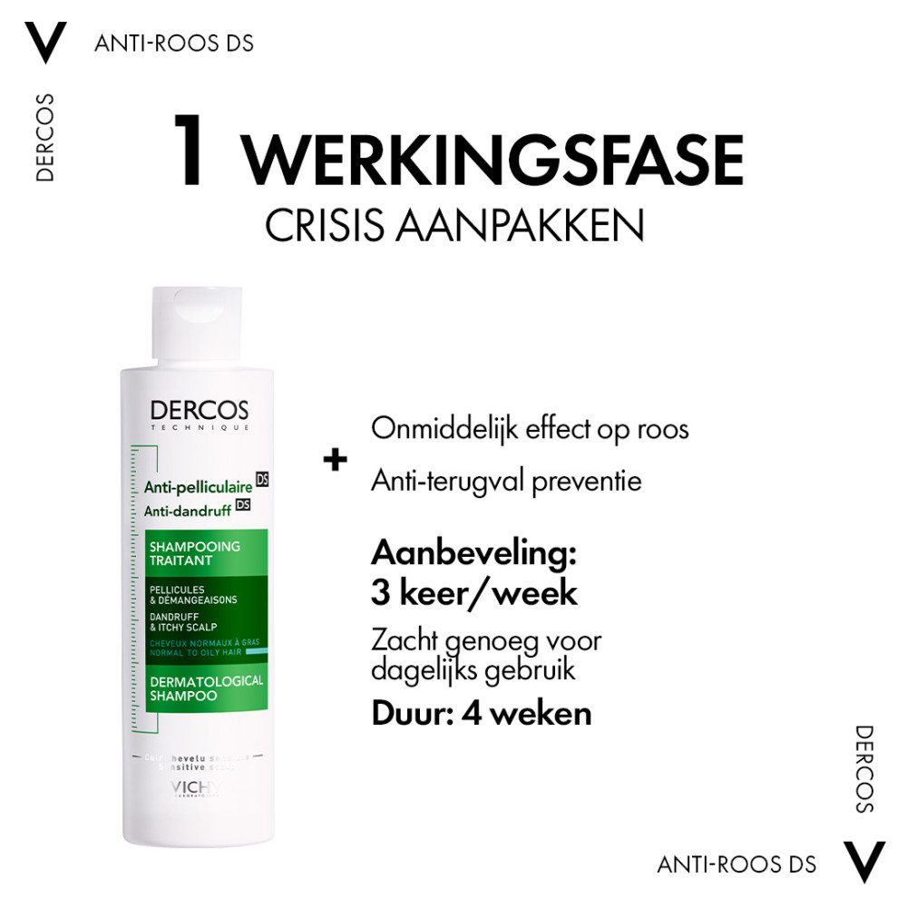 Vichy Dercos Technique Anti-Roos DS Shampoo Normaal tot Vet haar 200ml