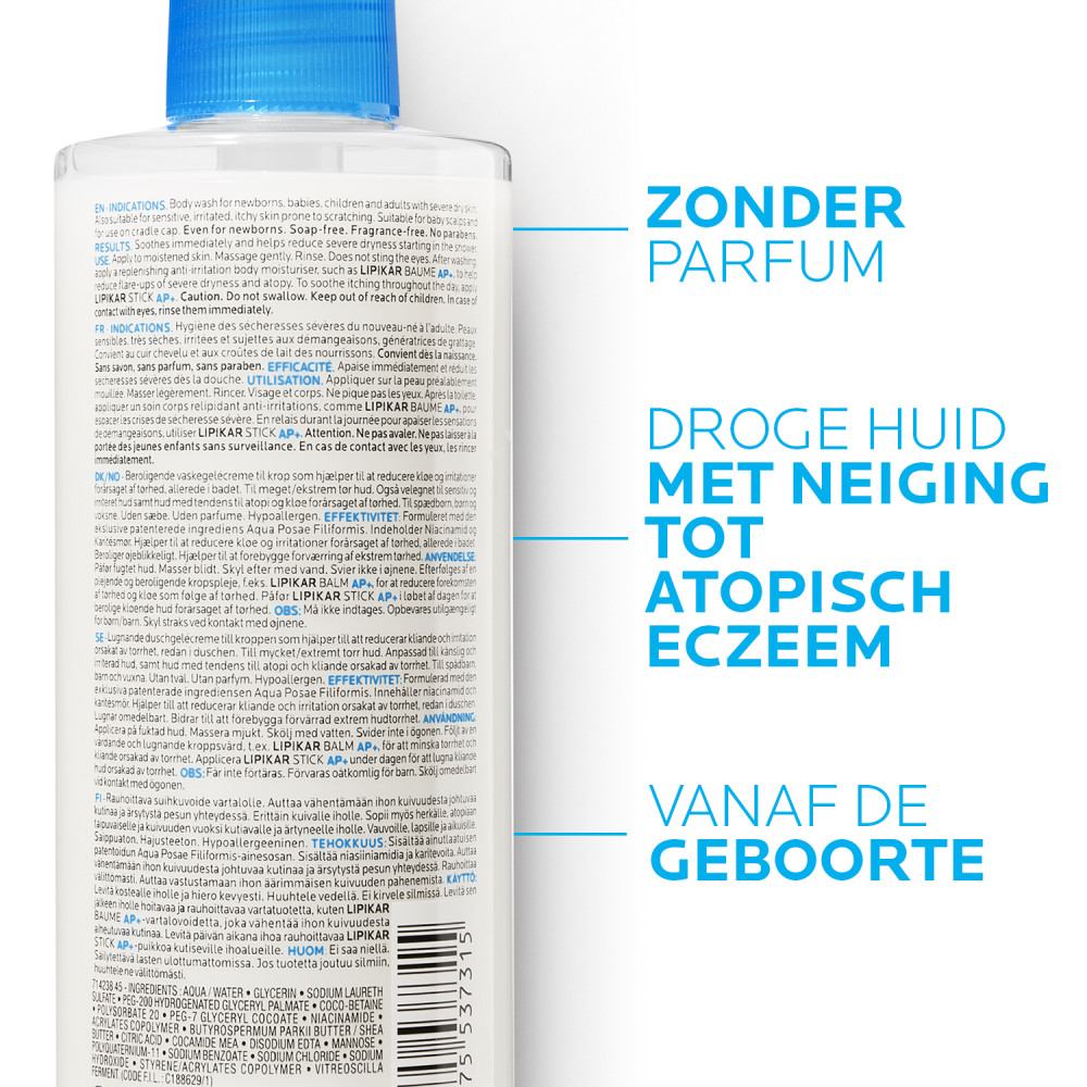 La Roche-Posay Lipikar Syndet AP+ Lichaamsreiniging 400ml