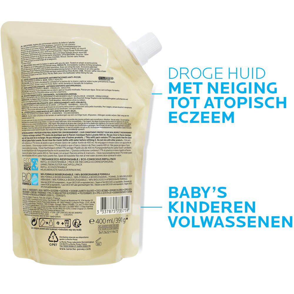 La Roche-Posay Lipikar Douche Olie AP+ Navul 400ml