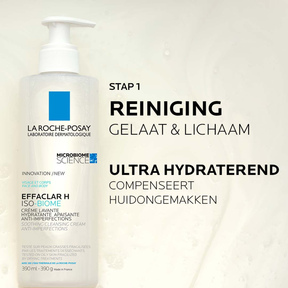 La Roche-Posay Effaclar H Iso-Biome Hydraterende Reinigingscrème 390ml