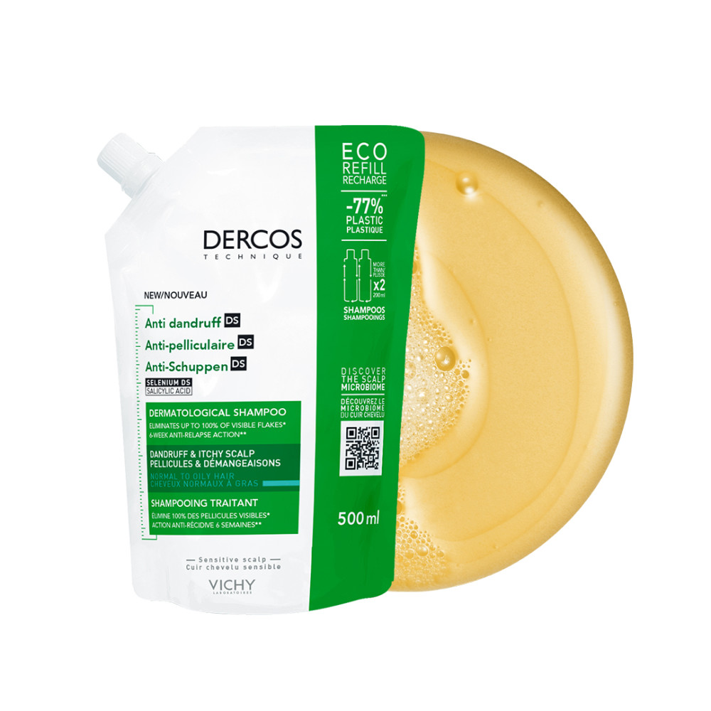 Vichy Dercos Anti-Roos Shampoo Normaal tot Vet Haar Navul 500ml