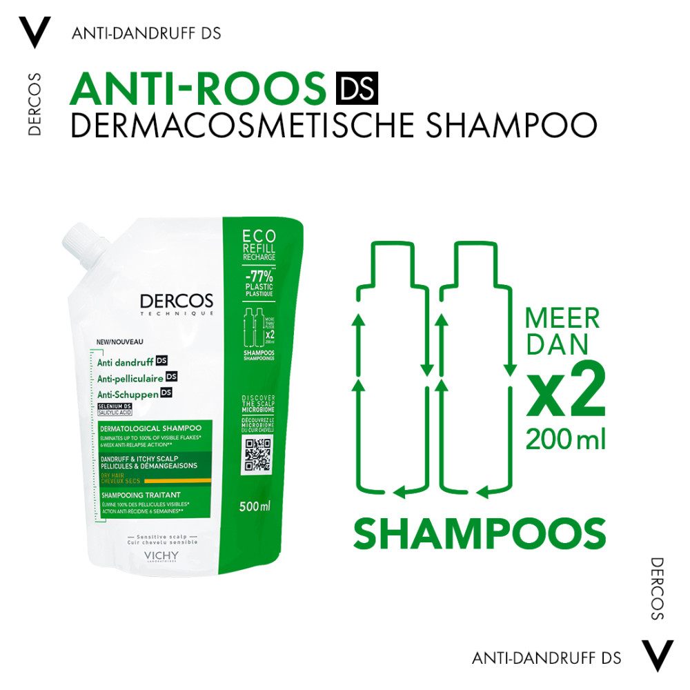 Vichy Dercos Anti-Roos Shampoo Droog Haar Navul 500ml