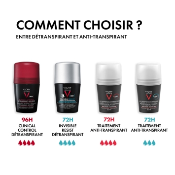 Vichy Homme Invisible Resist 72h Anti-Transpirant Deodorant Roller 50ml