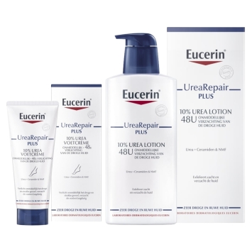 Eucerin UreaRepair Plus Voetcrème 10% 100ml en Bodylotion 10% 400ml Routine Kit